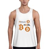 Gdiebdid Bitcoin Logo HODL BTC Crypto Cryptocurrency Men's Workout Tank Top Waistcoat Black