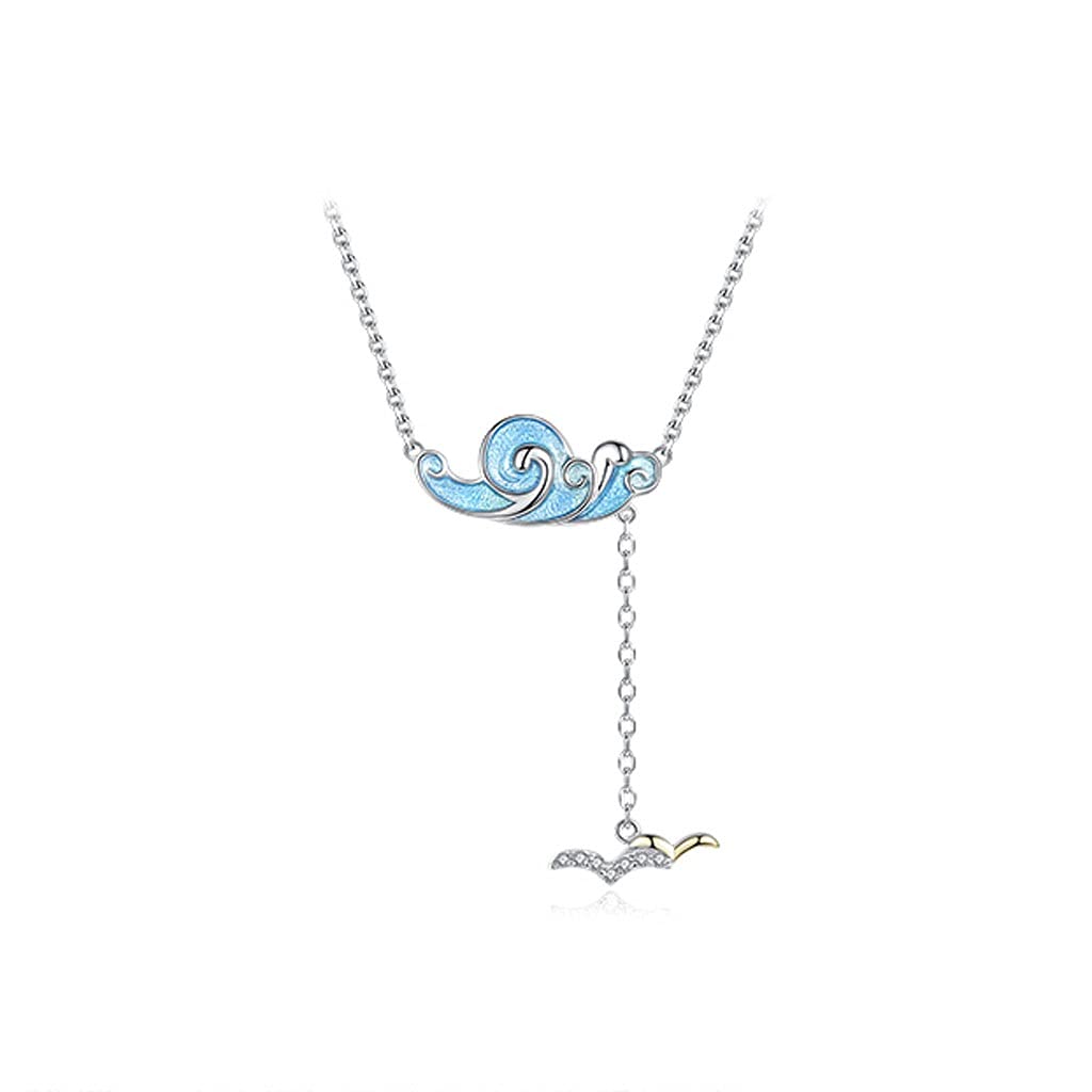 Collana da Donna Le Onde sotto Forma di Nuvole smaltate, Piene di Desiderio di Desiderio, Collana squisita, collane di Lusso per Le Donne per Collezione Regali Decorazioni Costume