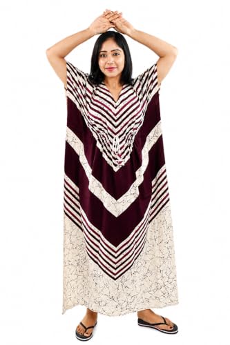 Image of Pure Cotton Indonesian Kaftan Nighty Full Length | Breathable material