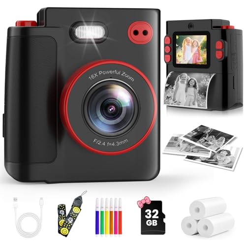 MYSTILUCK Kids Camera Instant Print, 1080P Instant Camera for Kids, Children Digital Cameras with...