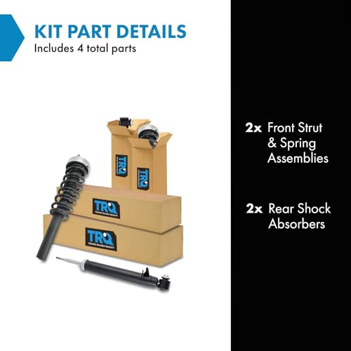 Image of TRQ Front and Rear Complete Strut Assembly & Shock Absorber Kit Complete Strut & Coil Spring Assembly Compatible with 2007-2013 BMW X5 2008-2014 X6