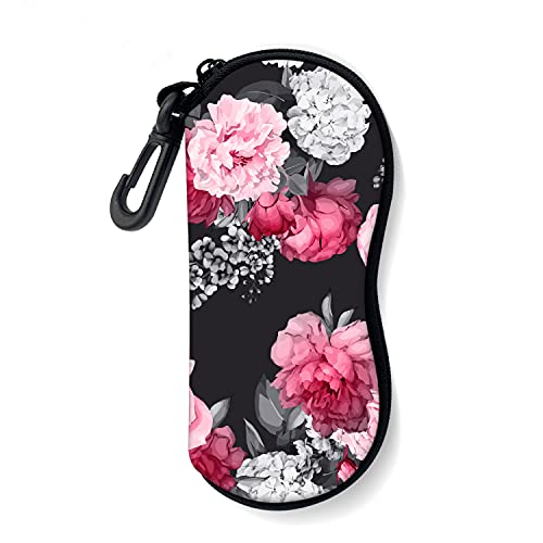 Image of Sunglasses Soft Case with Carabiner Ultra Light Neoprene Zipper Glasses Case