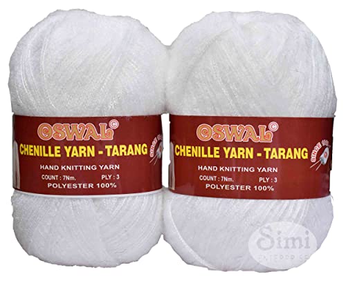 Image of Oswale 3 Ply Knitting Yarn Wool, White 600 gm Best Used with Knitting Needles, Crochet Needles Wool Yarn for Knitting. by Oswale