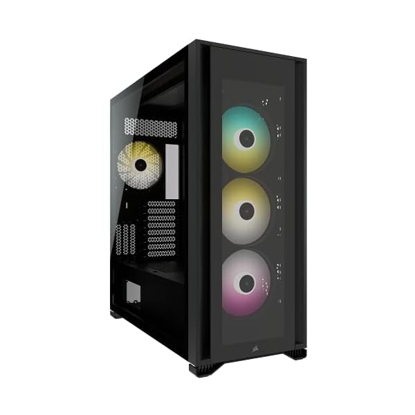 Corsair iCUE 7000X RGB Full-Tower ATX PC Case (Three Tempered Glass Panels, Four Included 140mm RGB Fans, Easy Cable Management, Smart RGB and Fan Speed Control, Spacious Interior) Black