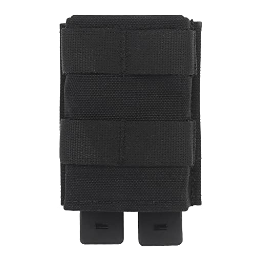SeeboJK Einzelne Magazintasche für Taktischen GüRtel, Molle Open Top Multifunktionale 5,56 mm Magazintasche mit Quick Release Insert,Bk Cover