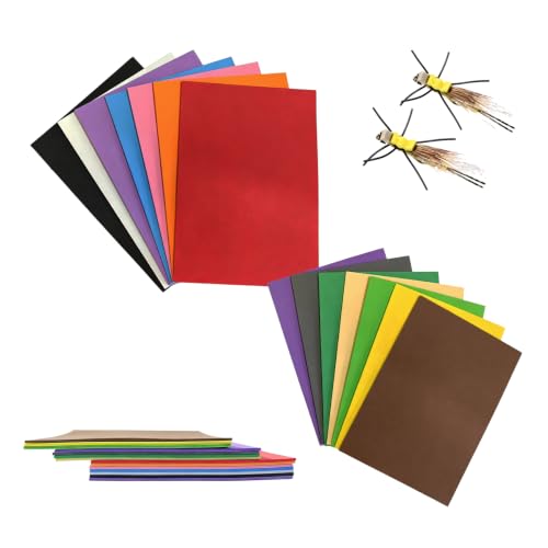 Riverruns 14pcs Fly Tying Foam, High Density EVA Closed Cell Foam Sheets
