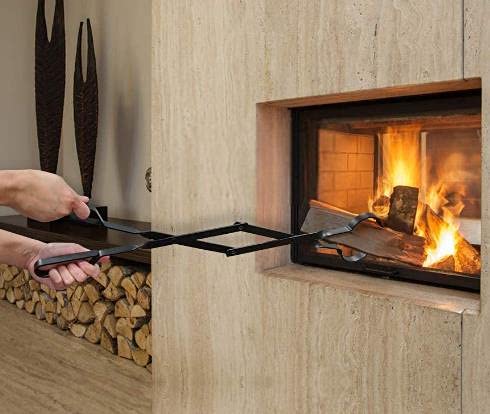 Heavy Duty Fire Tong And Blow Fire Poker Stick Set With Handbag, Fireplace Poker Grabber With Blow, Firewood Grabber Tool For Wood-Burning Fire Pit Or Fireplace Indoor Outdoor Use #TOP7