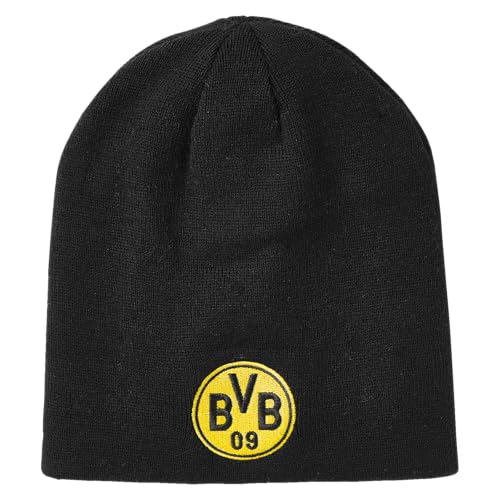 Borussia Dortmund Unisex Kinder BVB Wendebar, Schwarzgelb, Emblem Beanie-Mütze, Gelb, Einheitsgröße EU