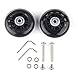 MEJOSER 2 Ruedas Repuestos para Maletas con Recambios 70mm x 24mm Eje 40mm Negro