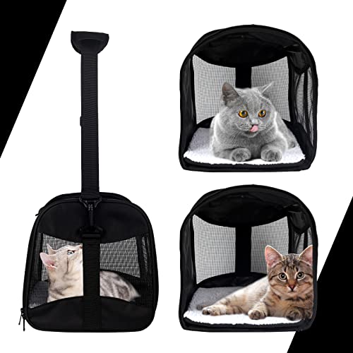 Image of Cat Carrying Case - Pet Carrier Airline Approved, Protable and Breathable Pet Travel Carrier Removable Fleece Pad, Collapsible Cat Carrier Dog Carrier for Medium Cats Small Cats Dogs(Medium, Black)