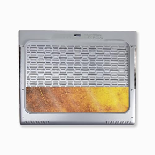 Image of Glossy Glitter Laptop Skin Compatible with Alienware X16 R2 (2024) - Textured Gold - Premium 3M Vinyl Protective Wrap Decal Cover - Easy to Apply | Crafted in The USA by MightySkins