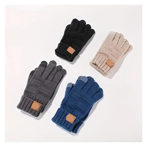 Conjunto de gorro, bufanda y guantes para invierno con orejeras de punto grueso protector 3