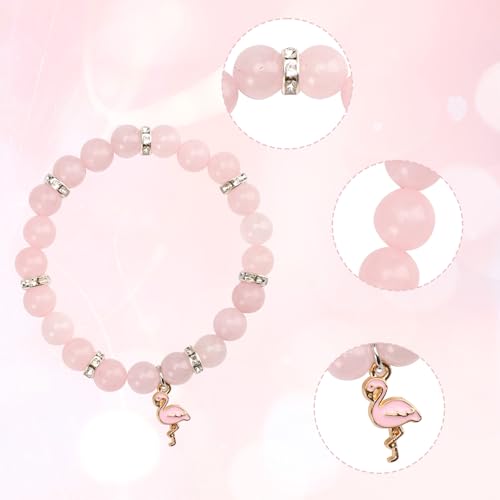 Flamingo Bracelet, Stone Beaded Bracelets with Flamingo Pendants Trendy Flamingo Jewelry Bracelet Gemstone Bracelet Jewelry Gift for Woman4