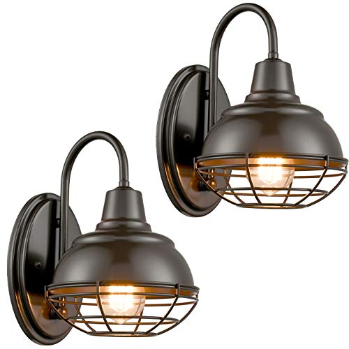 Get Cheap Price EUL Vintage Gooseneck Barn Light Waterproof Indoor/Outdoor Wall Sconces Oil Rubbed Bronze Set of 2