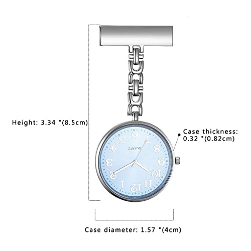 Avaner Verpleegster Fob Horloge, Grote Nummers Pin op Opknoping Revers Horloge, Analoge Quartz Badge Zakhorloge - Afbeelding 7