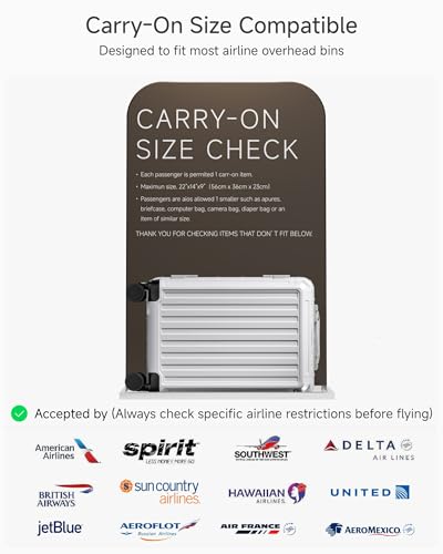 Image of Carry On Luggage with Spinner Wheels, 8010S Aluminum Frame Zipperless Polycarbonate Hard Shell Suitcase (ZX-Core, Silver, 20 Inch)