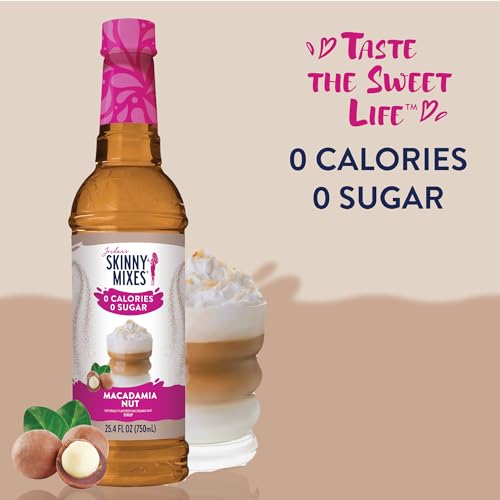 Image of Jordan's Skinny Mixes Sugar Free Coffee Syrup, Macadamia Nut Coffee Flavoring Syrup, Zero Calorie Drink Mix for Lattes, Baking, Protein Shake or Cocktail, Dairy & Gluten Free, Kosher, 25.4 Fl Oz