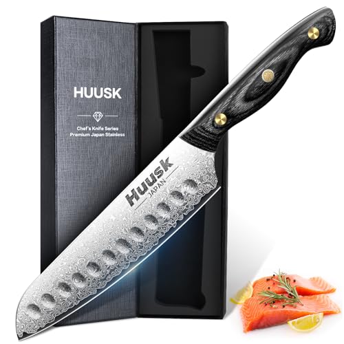Huusk Damascus Santoku Knife