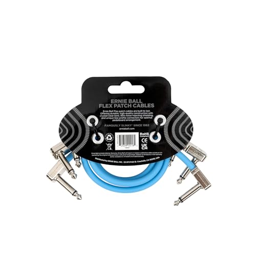 Ernie Ball Flex Patch Cable 12in - Blue - 3 Pack, 12 Inch - Image 2
