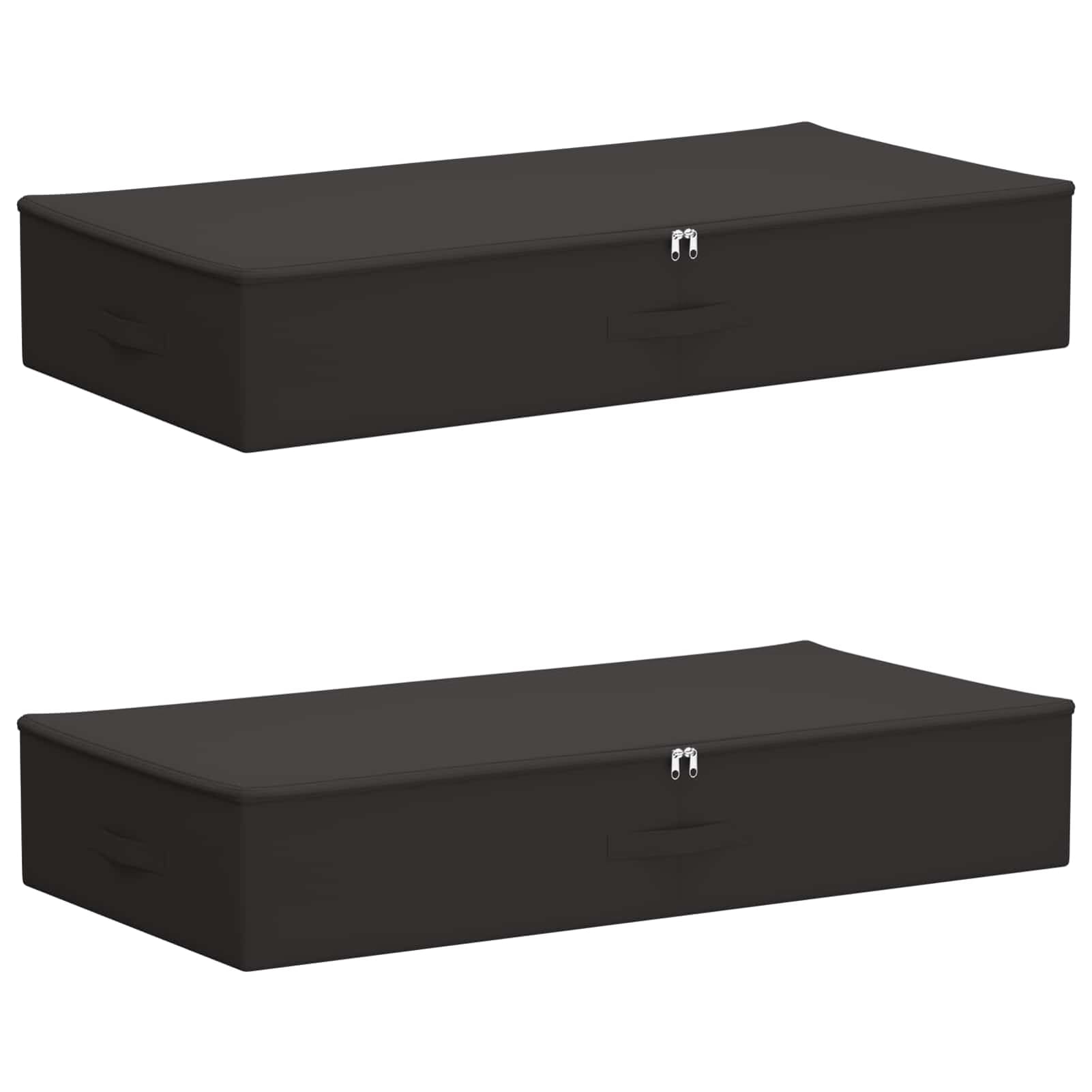 Gecheer Aufbewahrungsbox 2 pcs Anthrazit 90 x 48 x 15 cm Vliesstoff, Faltbare Stoffbox mit Deckel & Verstärkten Griffen Kleiderbox für Schrank Regal Kleidung42024593