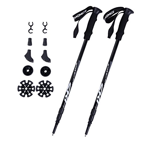 Songmics Bastone Trekking Telescopico Passeggio Walking-Stock Nero SAS60H