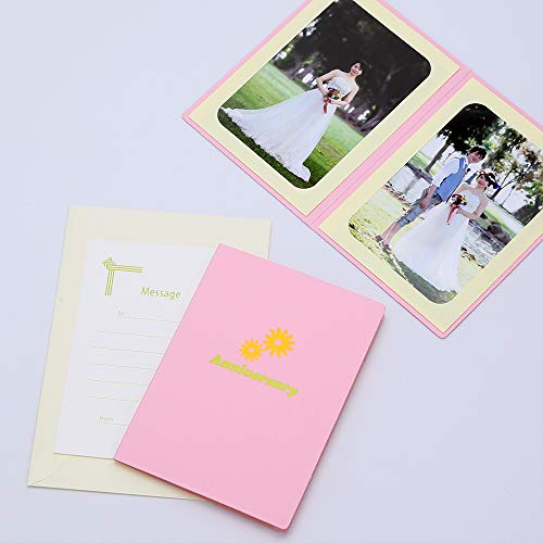 山田屋台紙店 写真台紙 記念日 ポケット台紙 『Anniversary/マーガレット』 2Lサイズ 2面タテ (ピンク)