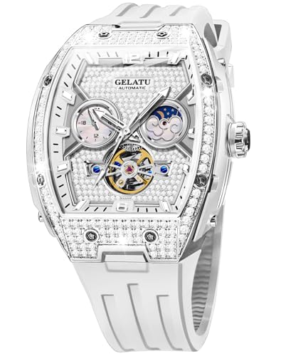 Image of OLEVS Mens Automatic Watches Self-Winding Starry Sky Diamond Skeleton Luxury Wrist Watch Waterproof Luminous