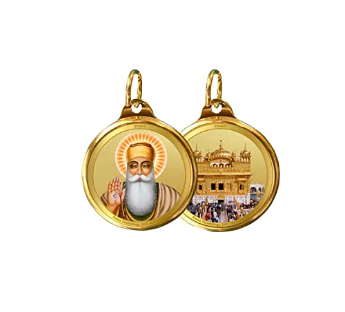 Image of DIVINITI 24K Gold Plated Double Sided Gurunanak & Golden Temple|Flip Coin for Men, Women and children | Good Health & Wealth | Idol for gifting loved ones on any occasion 28MM Pendant (5 PCS)