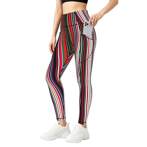 Ropa de gimnasio con control de abdomen y rayas de colores