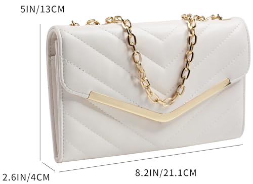 Image of Clutch Purse Evening Bag for Women,Envelope Handbag With Detachable Chain | With Detachable Chain