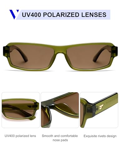 VANLINKER Retro Rectangle Polarized Sunglasses for Women Men Vintage 90s Small Trendy 2025 Sunnies VL98524