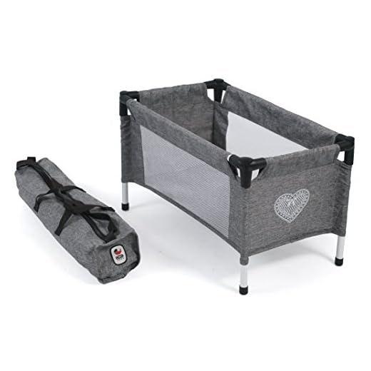 Bayer Chic 2000-Cuna de Viaje para muñecas, Color Vaqueros Gris (652-76)