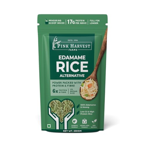 Image of Pink Harvest Farms Edamame Rice, High Protein, Low GI, Vegan, Diabetic Friendly, Pack of 3 (200g Each)