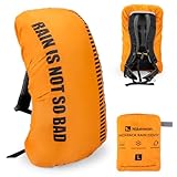 HIKEMAN Regenschutz für Rucksäcke Rucksackschutz Wasserdicht - Wasserdichter Rucksack Regenhülle,20L-30L Regenschutz Schulranzen für Wandern,Camping,Radfahren,Reisen und Schulranzen (Orange, L)