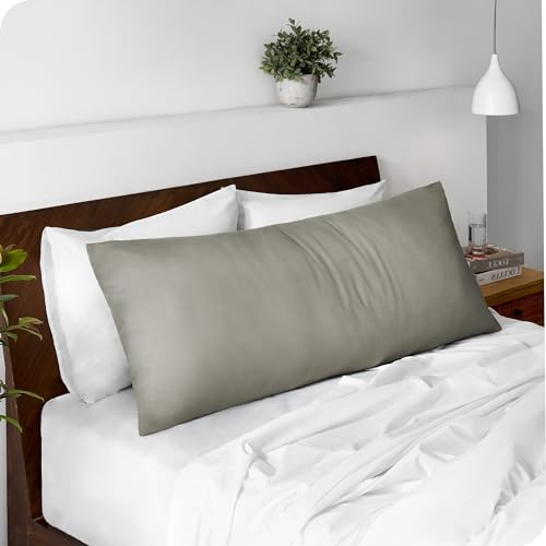 Image of Bare Home Microfiber Body Pillow Cover - Ultra Soft - Cooling Pillowcase - Double Brushed - Pillowcase with Zipper Closure - Easy Care (21''x54'' Body Pillow Cover, White)