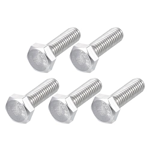Image of METALLIXITY Hex Bolts (M6-1x20mm) 5Pcs, 304 Stainless Steel Coarse Fully Threaded Hex Head Screw Bolt Machine Screws - for Furniture Repair, Silver
