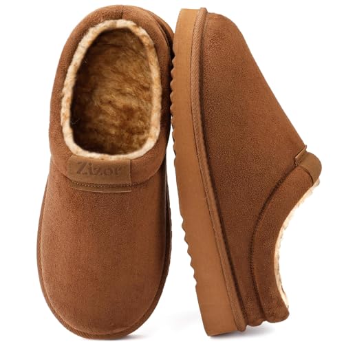 Zizor Men's Fuzzy Cozy Slippers Microsuede Indoor Outdoor Home Comfy Winter Slip On Cute Warm Memory...