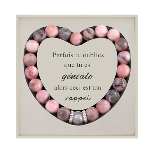 Lueaurra Idee Cadeau pour Femme Bracelet Pierres Naturelles Femme Original Cadeau Ado Fille Cadeaux Noel Femme Cadeau Anniversaire Bracelet Cadeau pour Amie Maman Sœur Maitresse
