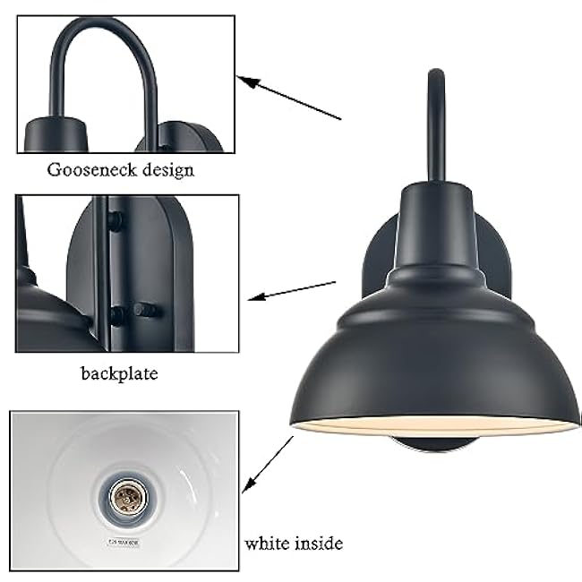 Moose Proch Light Gooseneck Barn Light Black