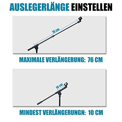 GLEAM Mikrofonständer - Dreibeiniger Mikrofonständer mit Tragetasche (Stativ)