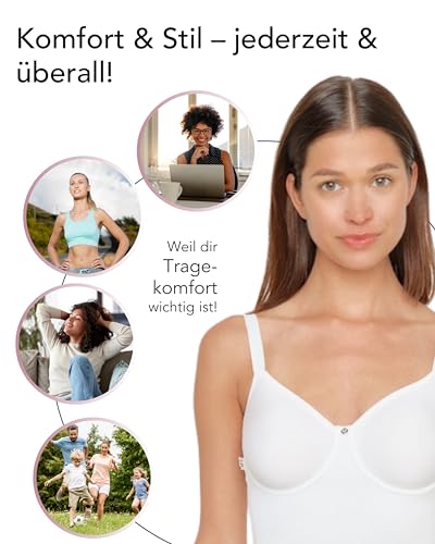 Susa Body mit Bügel I Catania 6552 I 75A ivory I Figurformender Body für Damen aus atmungsaktivem Spacer Material I Formt Taille… – Ansicht 5