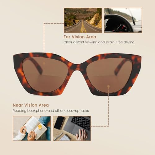 JiSoo Cat Eye Reading Sunglasses 2.5 Bifocal Sunglasses for Women 3 Pack Trendy Varifocal Reading Sun Glasses with Spring Hinge, 2.5 - Image 3