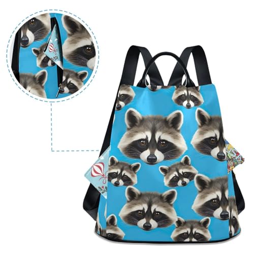 Sac à dos raccoon imprimé tendance avec finitions soignées en cuir synthétique - 4