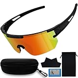 WAMIOKAGRO Schnelle Brille Herren Damen, Polarisiert Fahrradbrille Herren Laufbrille Damen, UV400 Sportbrille Fahrrad Brille Sport Sonnenbrille für MTB Rennrad Fahrrad Ski Laufen Rave Festival