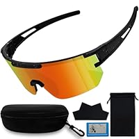 WAMIOKAGRO Schnelle Brille Herren Damen, Polarisiert Fahrradbrille Herren Laufbrille Damen, UV400 Sportbrille Fahrrad Brille Sport Sonnenbrille für MTB Rennrad Fahrrad Ski Laufen Rave Festival