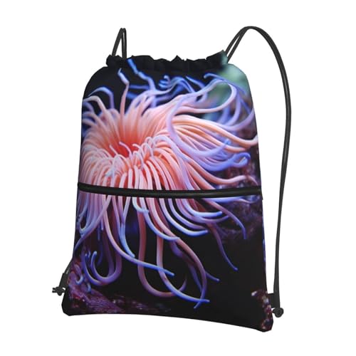 Drawstring Backpack Waterproof Draw String Bag Gym Drawstring Bags Sea Animals Swim Bag for Men Women