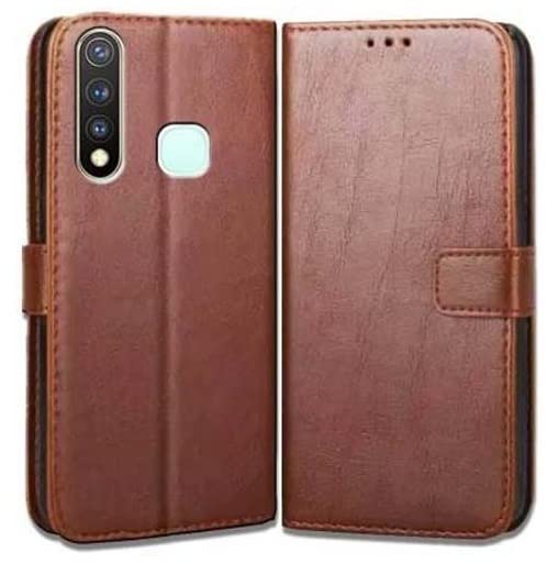 Image of Compatible with Vivo Z1 Pro, 1951, PD1911F EX, 1918 Flip Cover Magnetic Leather Wallet Case Shockproof TPU for Vivo Z1 Pro, 1951, PD1911F EX, 1918 (Brown)