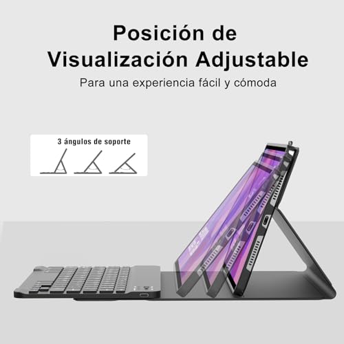 Teclado para Lenovo Idea Tab 11" 2025 funda Bluetooth español Ñ funda magnética negra FOGARI 4