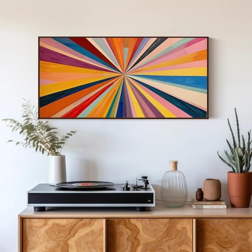 TONGYINLI Lienzo impreso con colores vibrantes, pintura geométrica moderna sobre lienzo, cuadros de arte de pared de estilo nórdico para decoración del hogar (60x80cm/marco interno)