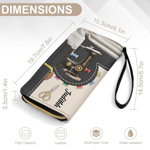 Personalized Sewing Machine Leather Wallet Custom Name Sewing Wallet Funny Mom Purse Gift For Women Mom Grandma Xmas Birthday Anniversary (style 5)2